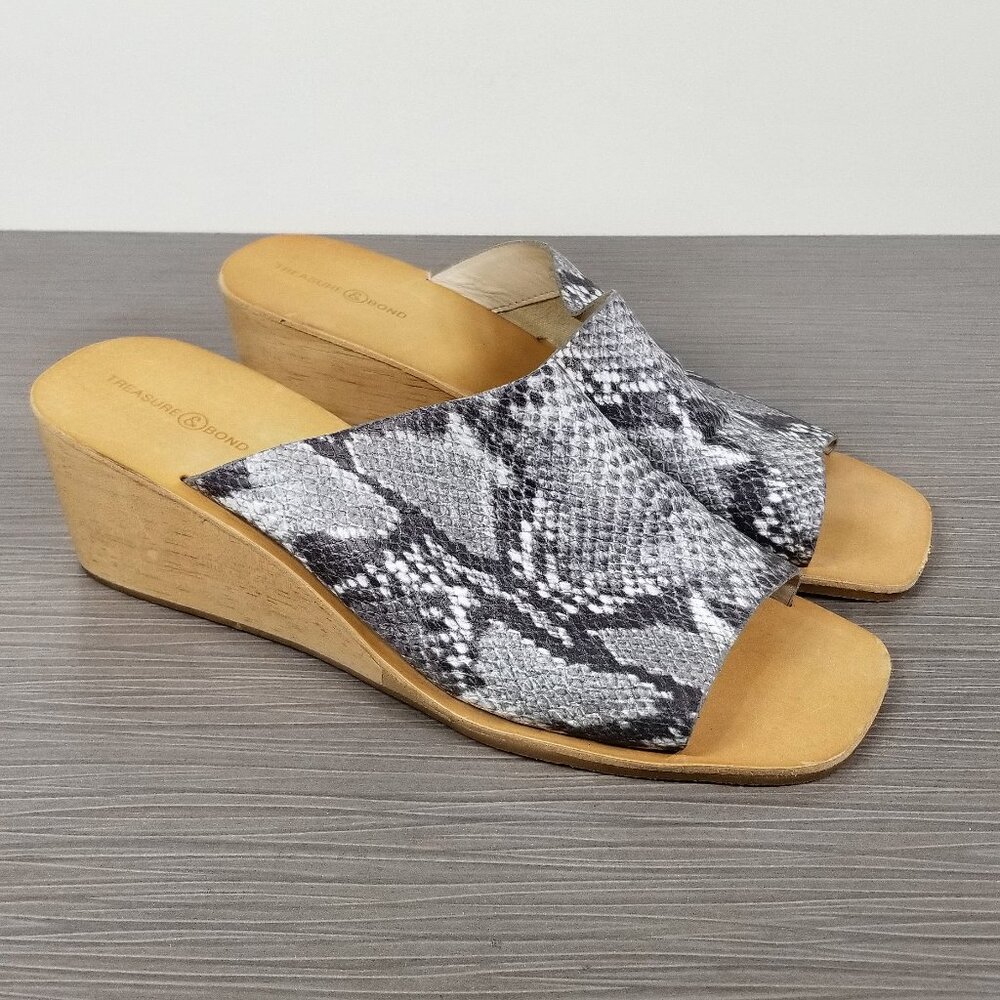 Treasure & Bond Valerie Wedge Slide Sandal, Python Print, Womens Size 8.5 M